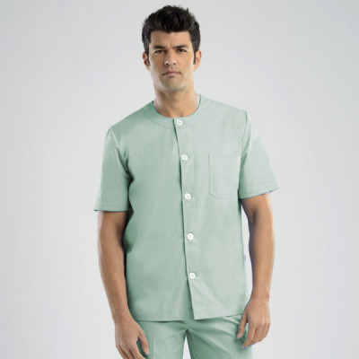 anade-chaqueta-uniforme-trabajo-sanitario-boton-verde-claro