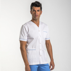 Anade-chaqueta-uniforme-medico-cuello-pico-boton-blanca-azul
